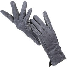 (dark grey, 7.5) Good quality Women's Leather Gloves color winter genuine suede 50% genuine leather 50% women's gloves