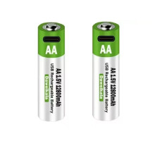 12800mAh AA USB Rechargeable Battery 1.5V  Li-ion Battery 2Pack