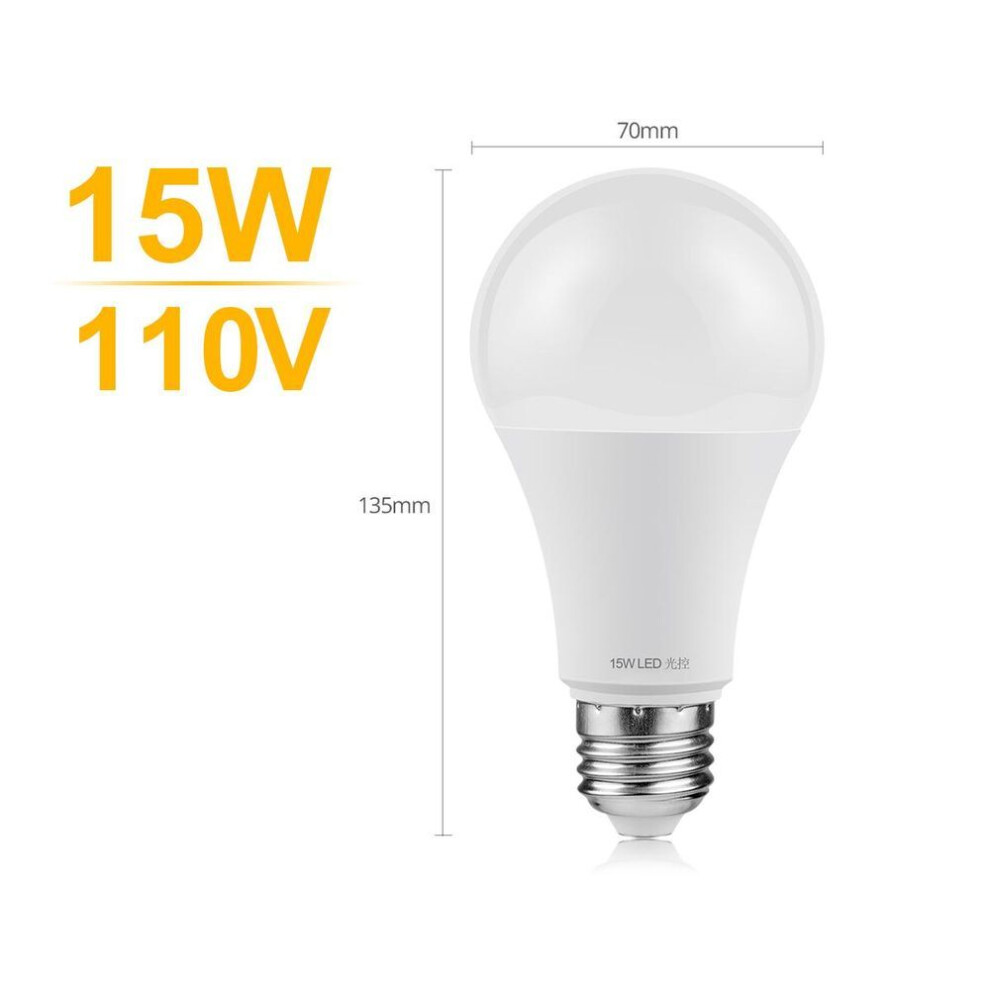 (as the picture, 15W/110V-White) 12W-15W Led Night Light Bulb With Light Sensor LED Lamp Auto ON/OFF Garden Lighting Decoration 110V/220V