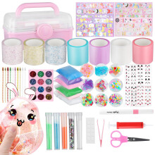 Nano Tape Bubble Kit für Kinder mit Schachtel, DIY Nano Tape Bubble Craft Kit mit Glitzer, Ton, süße Aufkleber für Mädchenjungen