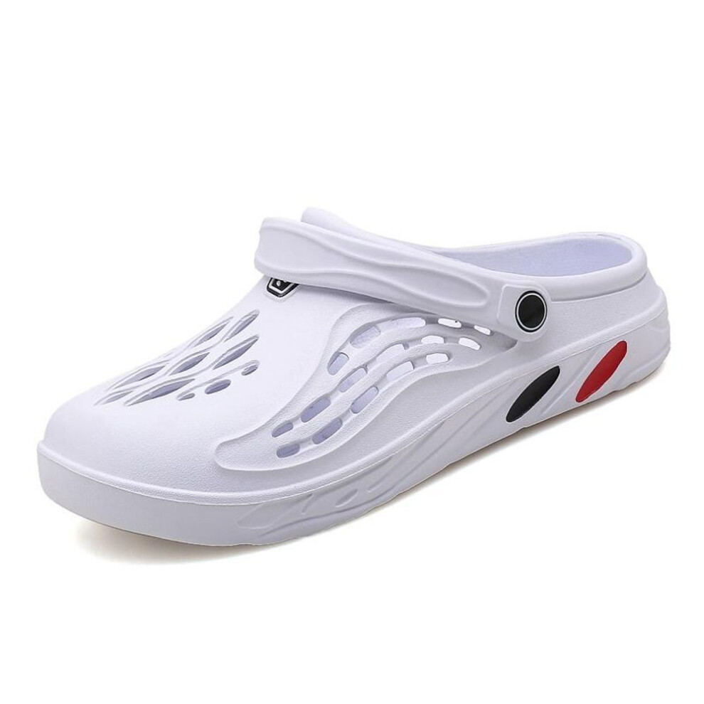 (white, 39) Clogs Slippers Men and Women Summer Beach Sandals Garden Leisure Shoes