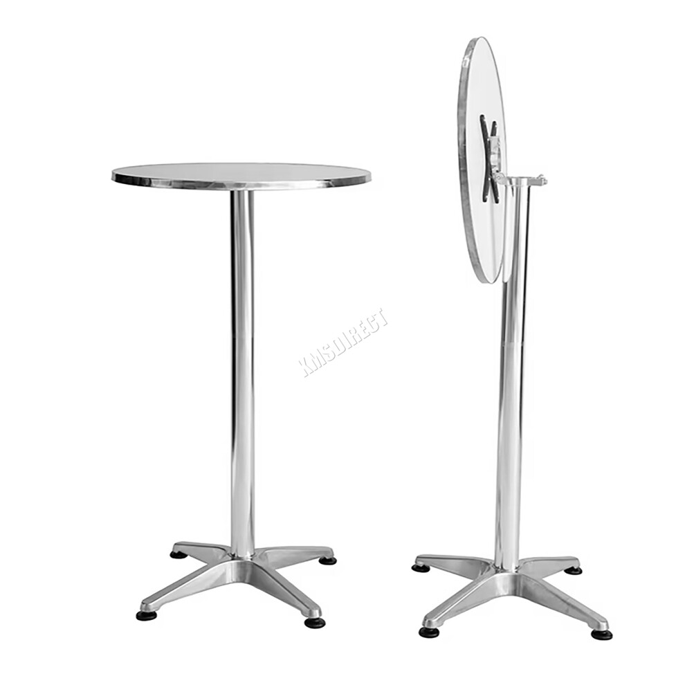 WestWood Bar Table Foldable Round Stainless Steel 60cm Bistro Table