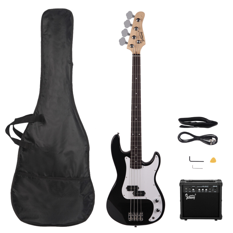 Glarry Electric Bass Guitar Full Set w/Amp Bag Strap Wrench Tool,Black-image-OPC-PHGN5HW-NEW
