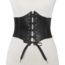 Corset Belt for Women Wide Vintage Waist Belts Lace-up Tied Waspie Elastic Cinch Belt