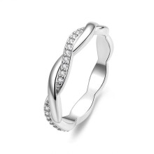 (silver, 9) BAMOER 925 Sterling Silver Simple Twisted Ring Size for 6 7 8 9 for Women 14K Gold Plated Eternity Band Ring 3 colors Fine Jewelry