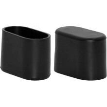 Pack of 8 Oval Soft PVC Chair Leg Protectors 25 x 50 mm (1" x 2"), Black