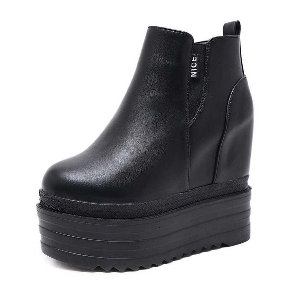 (black, 36) Luxury Brand Hot Ladies High Platform Boots Fashion High Heels Ankle Boots Women Black Party Wedges Shoes Woman Fall 2020