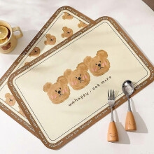 Bear Leather Placemat Style Heat Insulation Mat Sense Light Placemat Waterproof Office Desktop Mat
