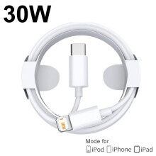 (2m, White) 30W PD Fast Charging USB Type C to Lightning Cable For Apple iPhone15 14 13 12 11 Pro XS max 7 8 plus XR Charge Data Wire Cord Phone Accessories