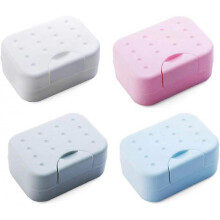 4 Pack Travel Soap Dishes with Lid, Soap Dishes with Lid, Plastic Soap Box, Easy to Clean Soap Dish for Bathroom, Shower and Kitchen