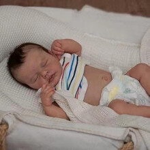 (49cm boy) 19 Inch 3D Painted Lifelike Reborn Baby Dolls Full Silicone Body Baby Toy Doll Sweety Asleep Loulou Boneca Reborn Doll Toddler Birthday Xmas Gift