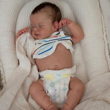 (49cm girl) 19 Inch 3D Painted Lifelike Reborn Baby Dolls Full Silicone Body Baby Toy Doll Sweety Asleep Loulou Boneca Reborn Doll Toddler Birthday Xmas Gift
