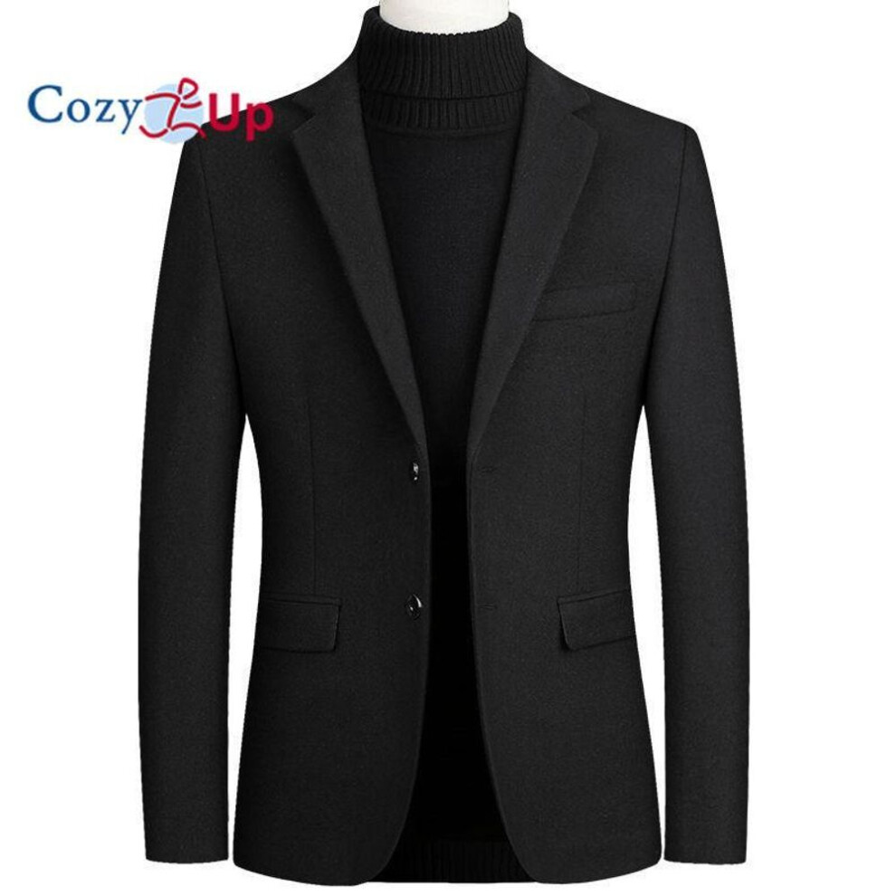 (black, 4XL) Cozy Up Mens Wool Blend Blazer Jacket Houndstooth Suit Blazer Notch Lapel 2 Button