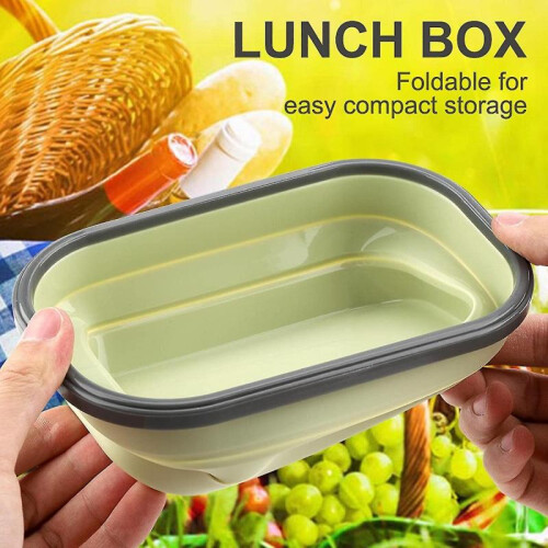 Collapsible Silicone Food Storage Container, Leftover Meal Box for Kitchen, Bento Lunch Boxes 1