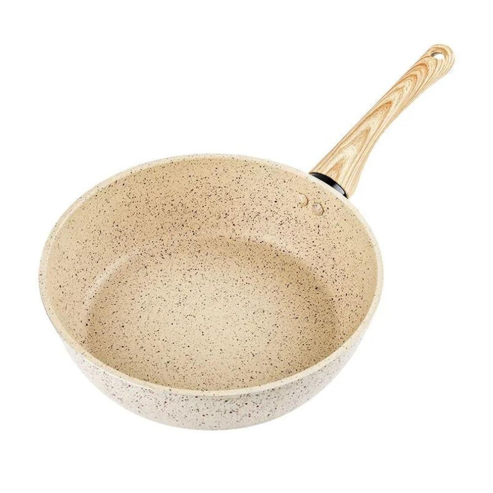 (as the picture, 20cm) Maifan Stone Non-stick Frying Pan Household Flat-bottomed Small Cooking Pan Steak Omelette No Oily Smoke Induction Cooker Gas Universal