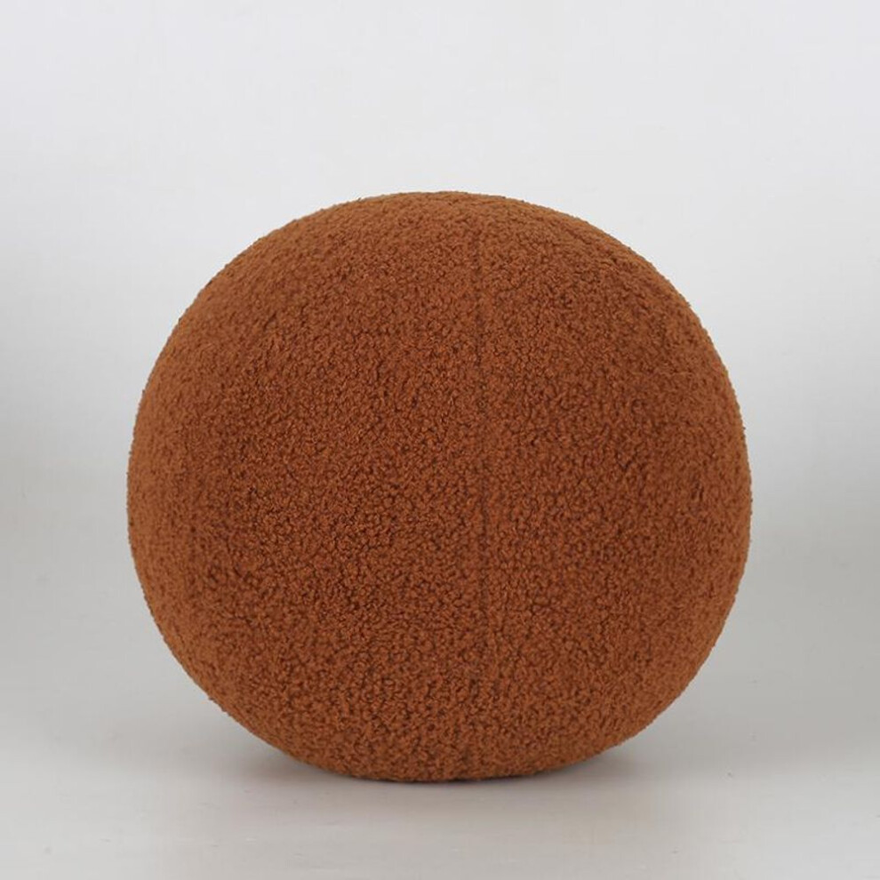 (brown, 40cm) Plush Round Wool Cushion Solid Color Ball Shape Pillow Living Room Sofa Decoration Cushion Nordic Spherical Cushion Home Decoration Cushion Pillow