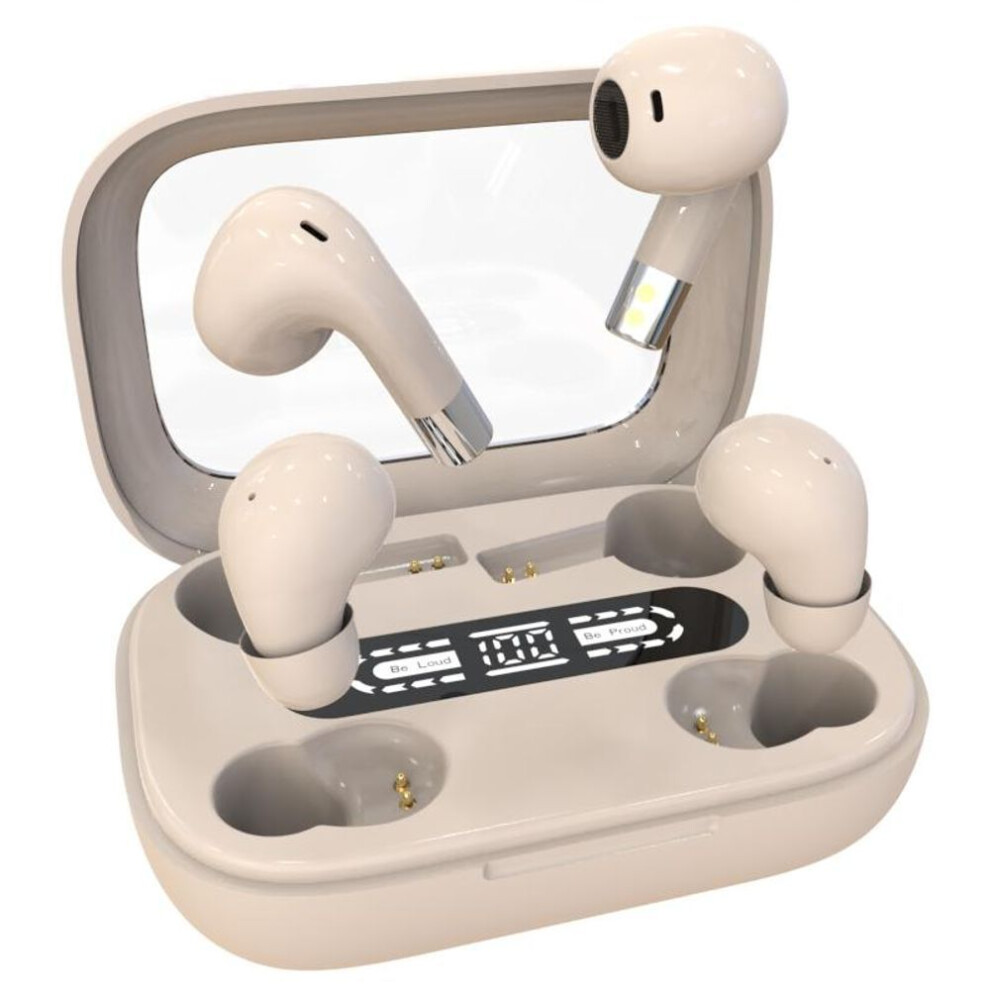 (khaki) Two Pairs Headphones Bluetooth 5.4 Mini Invisible Sleep Earphones HiFi Stereo Gaming Headsets Ultra Small Pocket Sports Noise Reduction Earbuds