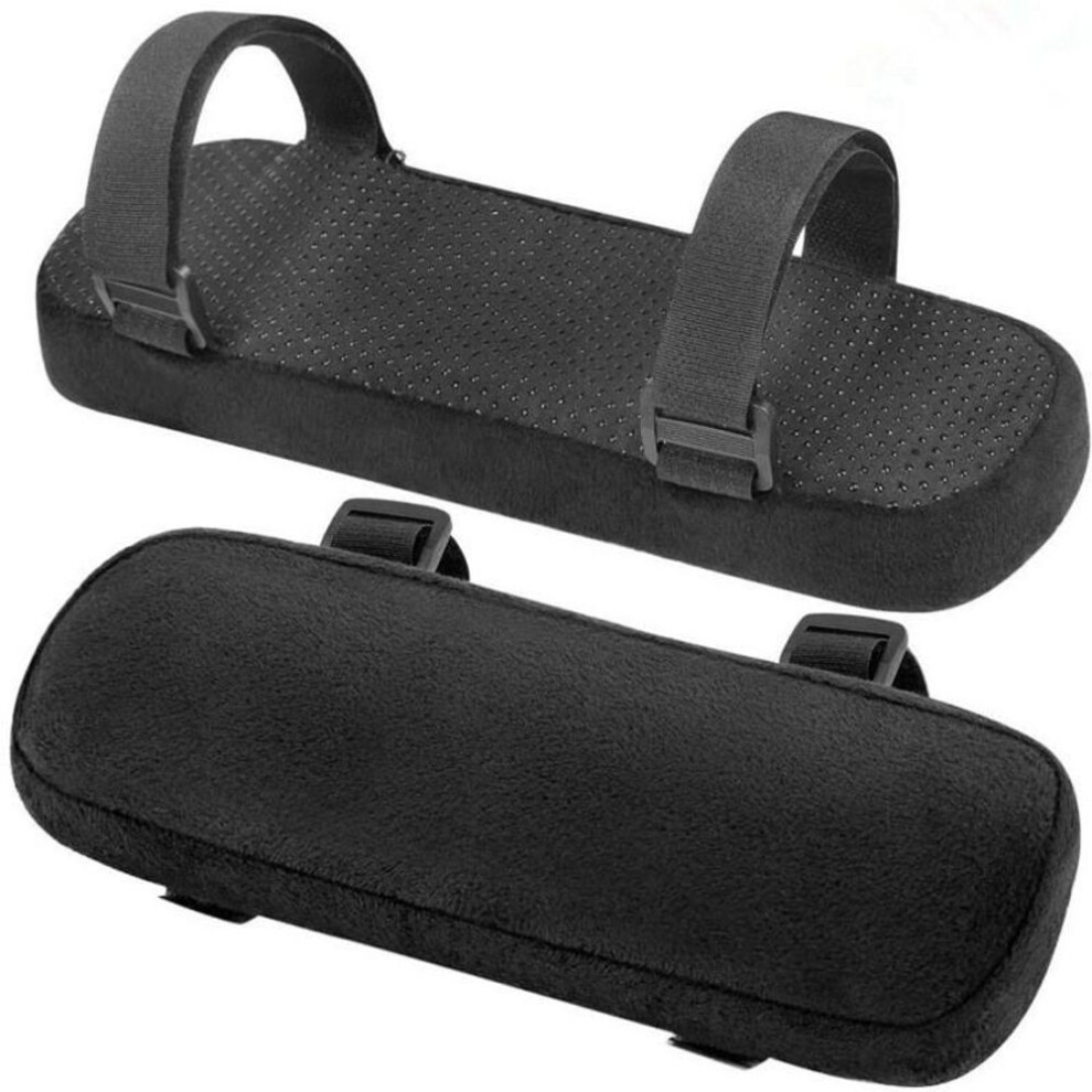 (, One Size) Armrest Cushion Chair Arm Cover Memory Foam Non-Slip Elbow Support Pillow Black