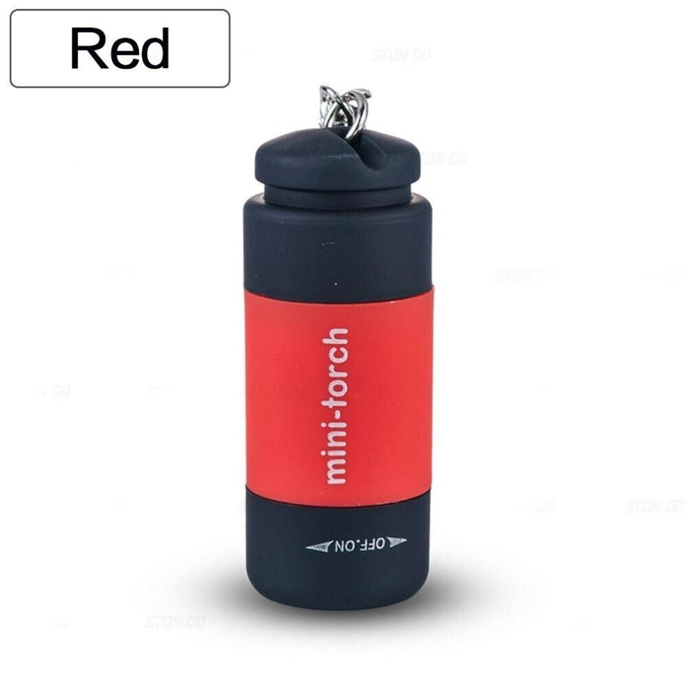 (Red) Mini Keychain Torch with USB Rechargeable LED