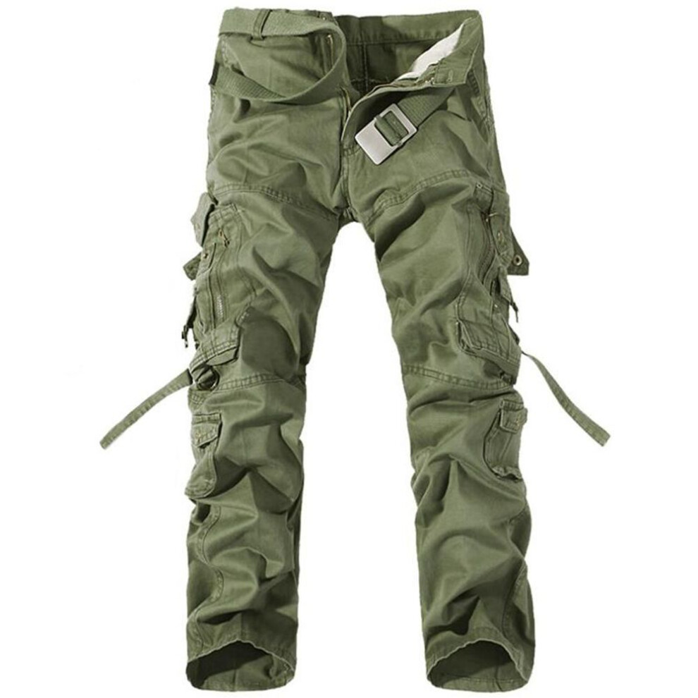 (army green, 30) 2024 Fashion Military Cargo Pants Mens Trousers Overalls Casual Baggy Army Cargo Pants Men Plus Size Multi-pocket Tactical Pants