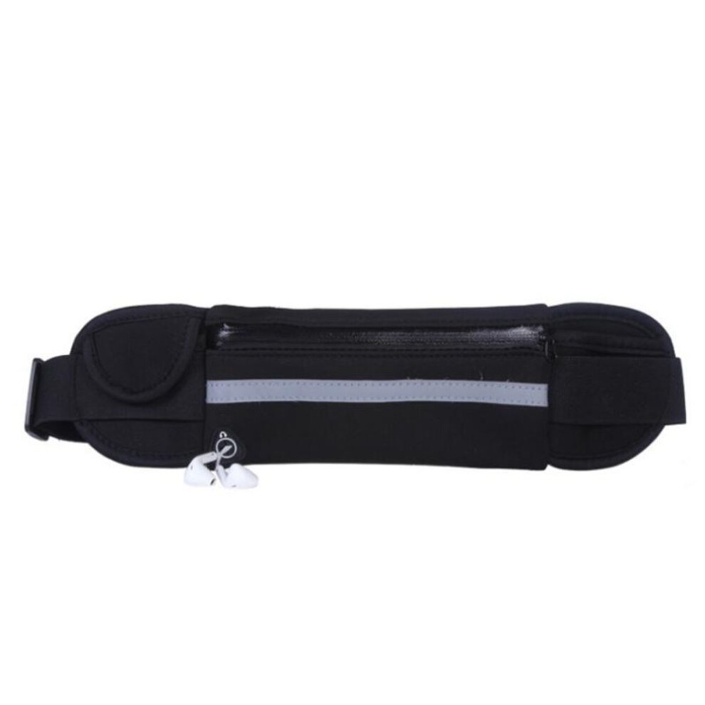 (Black, One Size) Outdoor Sports Waistpack Running Phone Holder Pack Sports Accessories Waterproof Elastic Waistband Case
