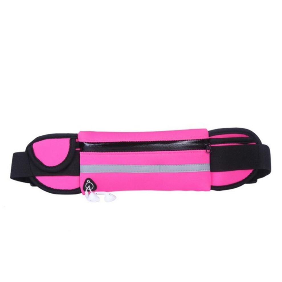 (Rose Red, One Size) Outdoor Sports Waistpack Running Phone Holder Pack Sports Accessories Waterproof Elastic Waistband Case