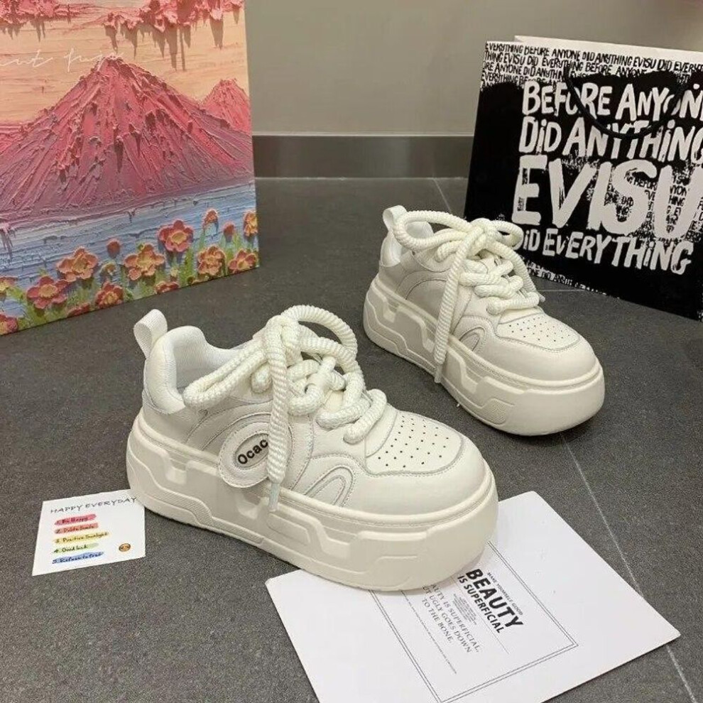 (white, 36) Platform Cute Women Sneakers Autumn Mixed Color Casual Athletic Shoes Breathable Fashion Luxury Designer Ladies Footwear