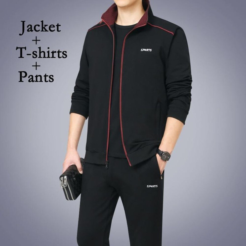 (black, XXXXXL) Fashion Running Sets Sport Suit Sportswear Sweatshirt +Sweatpants Mens Clothing 2 Pieces Sets Tracksuit Jogging Suits