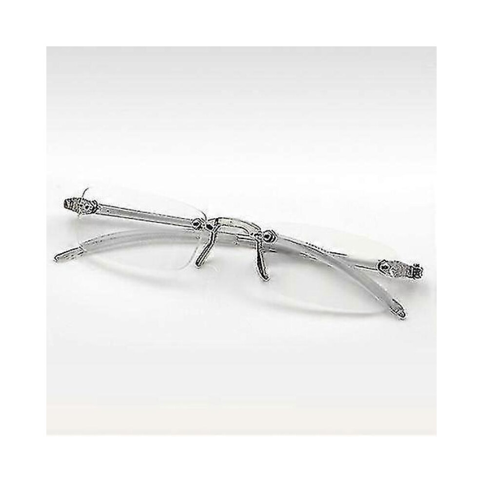 (3)Men Women Lightweight Clear Rimless Resin Reading Glasses +1.00 To +4.00