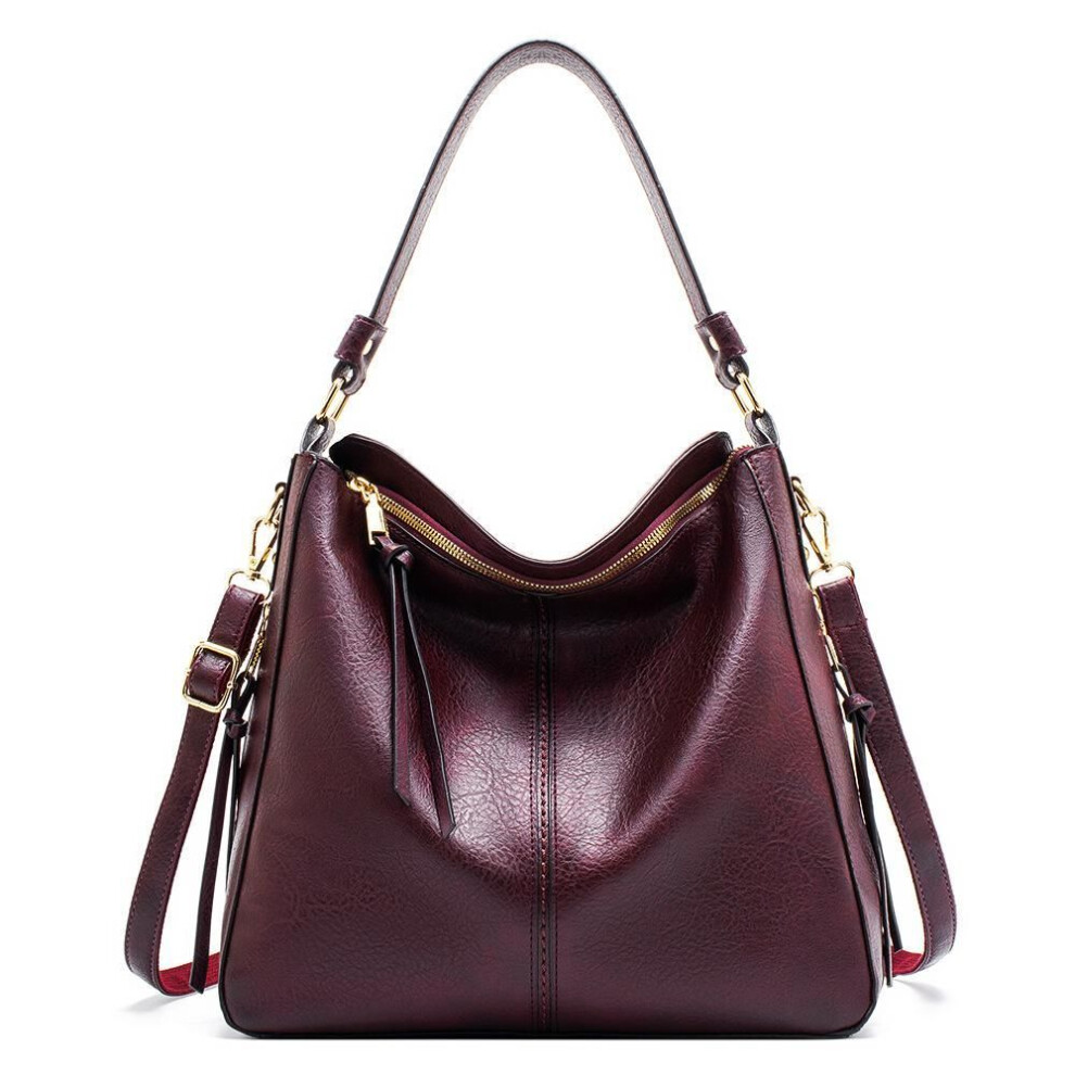 (purple, 32x13x29cm) Yogodlns Luxury Women Handbag Soft Leather Hobos Shoulder Bag Messenger Bag Vintage Large Capacity Shopping Mommy Bag