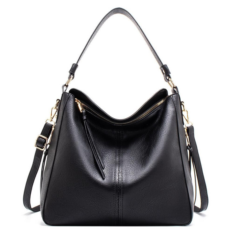 (black, 32x13x29cm) Yogodlns Luxury Women Handbag Soft Leather Hobos Shoulder Bag Messenger Bag Vintage Large Capacity Shopping Mommy Bag