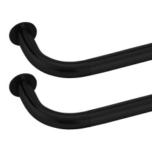 (160-300 cm (63" - 118" In), Matte Black) Blackout Extendable Metal Curtain Pole 28mm Room Darkening Rod Brackets Hooks and Fittings