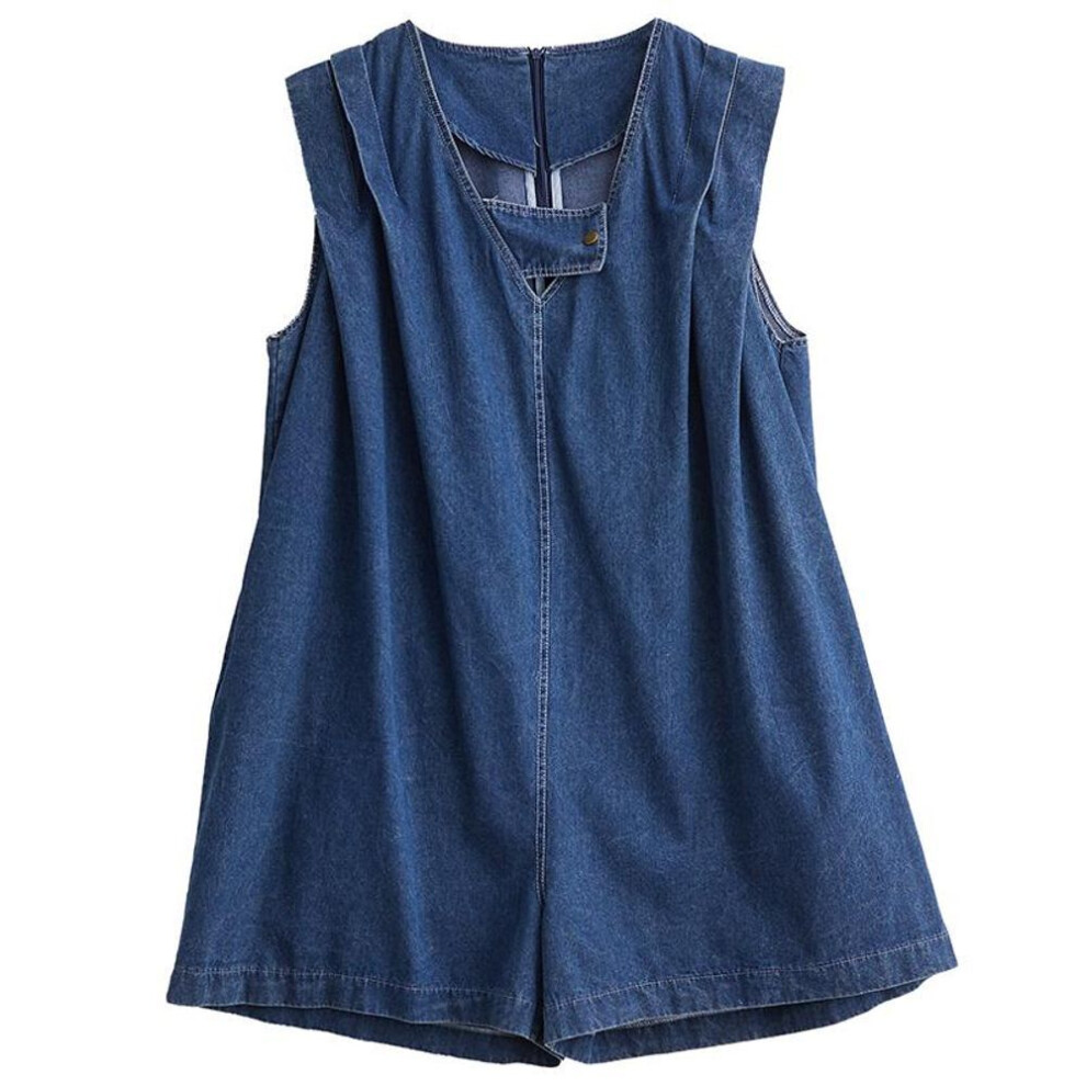 (blue, L) DIMANAF Women 2023 New Summer Design Oversize Denim Short Elegant Wide Leg Pants Loose Dress Blue Basic Fashion Soft Casual Show Thin Jeans