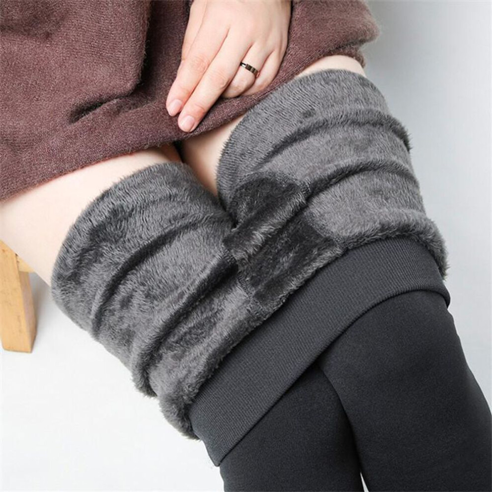 (grey, XXL) Velvet Winter Plus Size Leggings