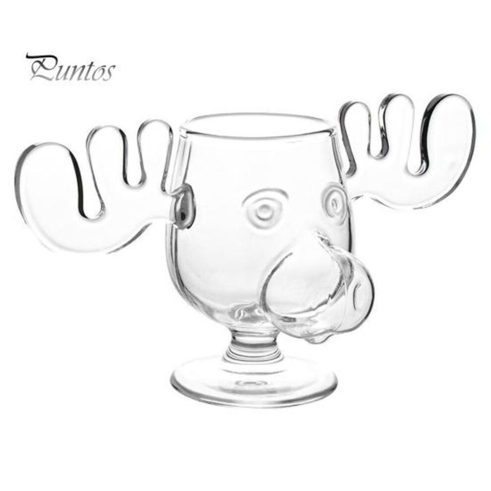 (transparent) 235ML Creative Reindeer Wine Glass Cup Deer Shaped Adorable Design Dining Table Decoration Reusable Drinking Cup