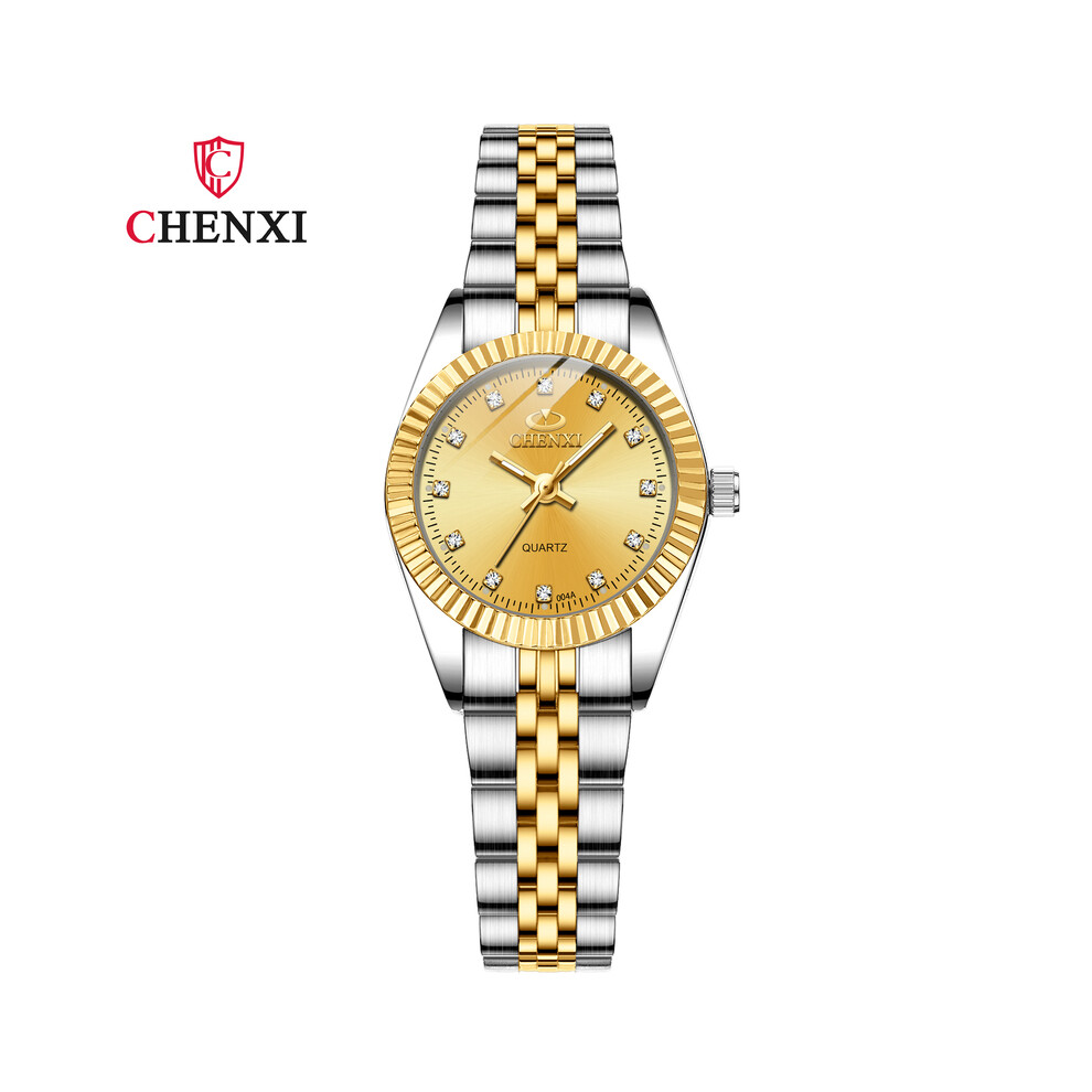 Montre de sport de luxe pour homme (cadran doré pour femme) CHENXI, marque haut de gamme, étanche à