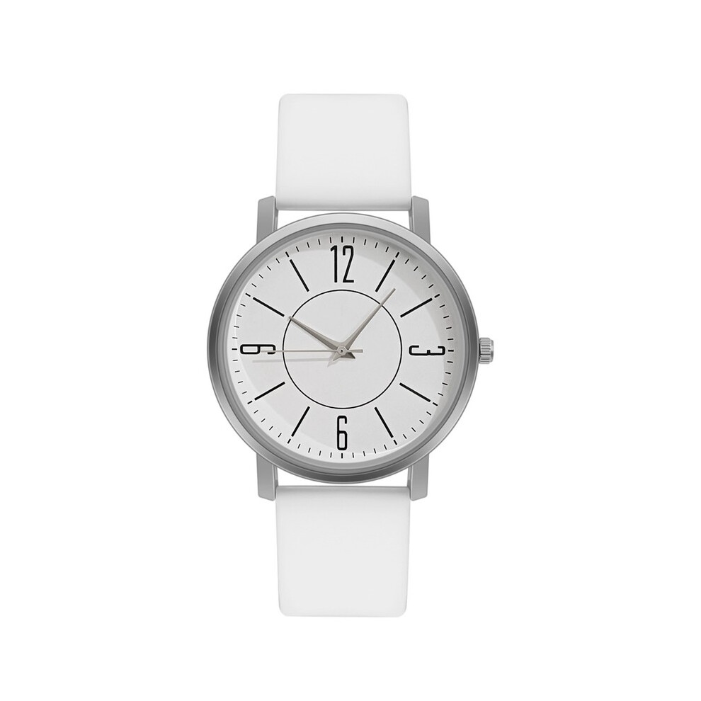 (C) Montre à quartz pour hommes et femmes, montre numérique simple, bracelet en silicone, montre-bracelet