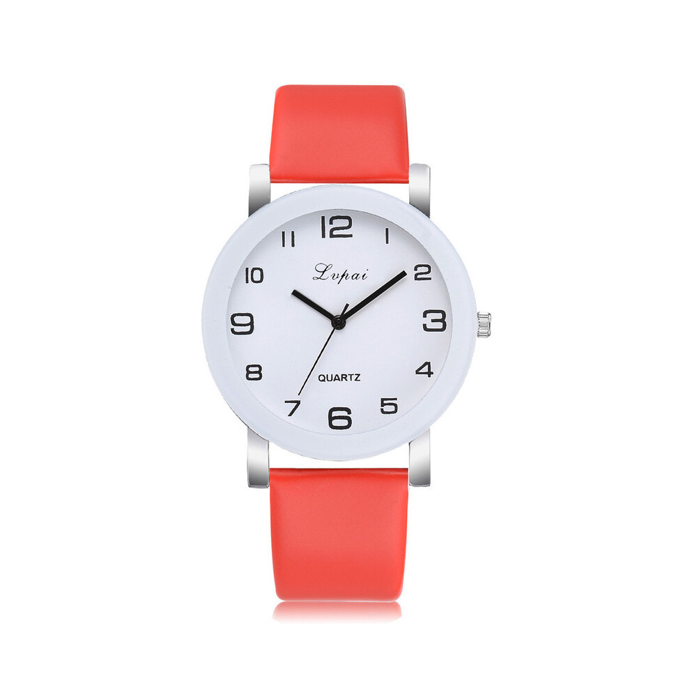 Montres-bracelets à quartz (rouge) pour femmes, montres analogiques en cuir à quartz, montres de sport
