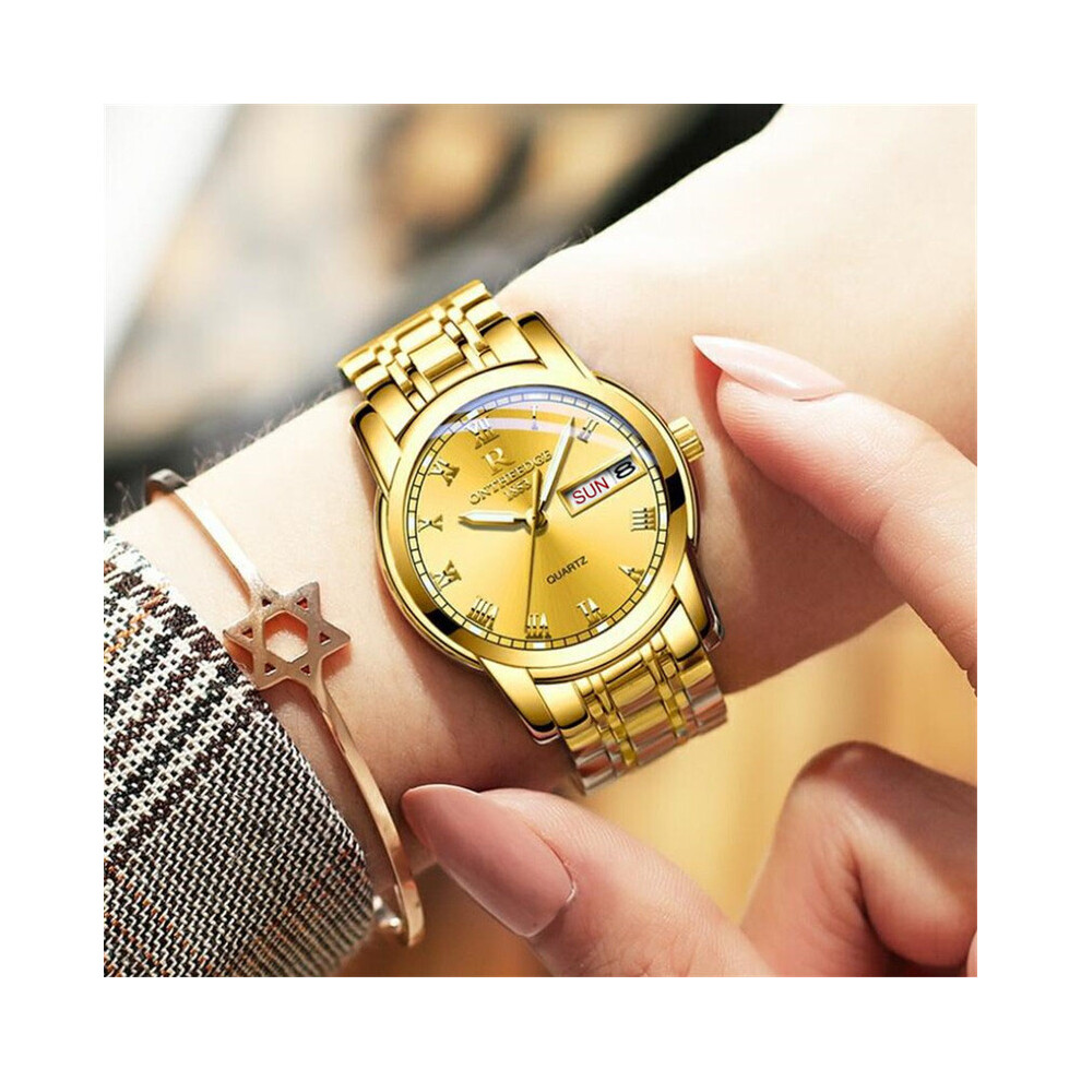 Montre pour homme et femme, étanche, avec date, en acier argenté, style décontracté