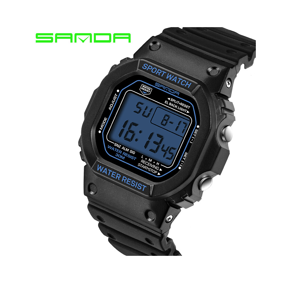 (Femme bleu) SANDA Montre de sport Hommes Femmes Top Marque Professionnel Étanche Militaire Montres