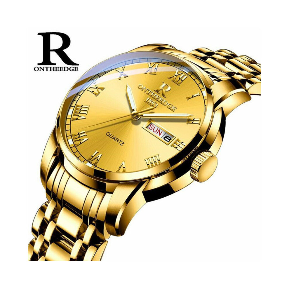 Montre à quartz pour homme et femme, étanche, avec date, en acier argenté, style décontracté