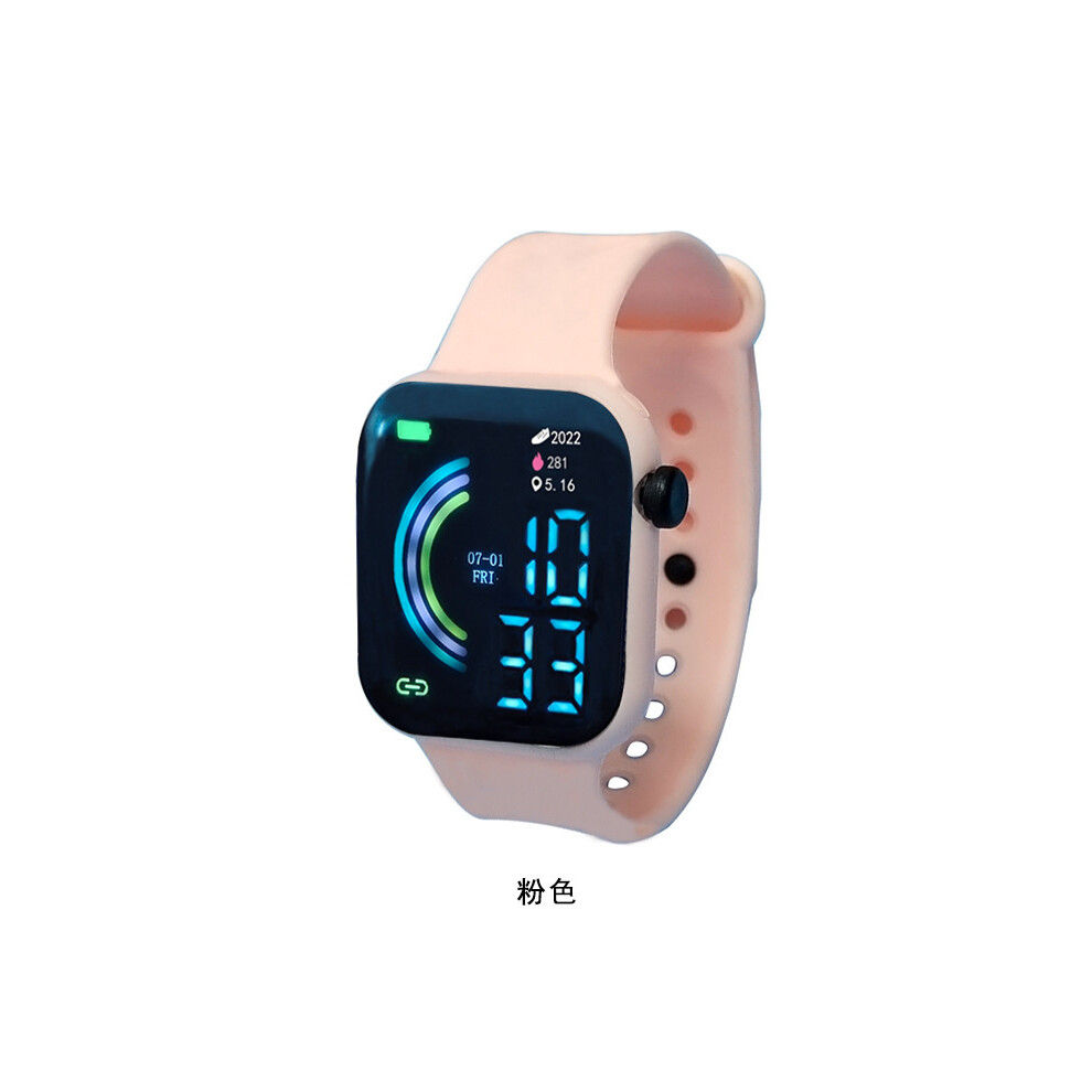Montre connectée rose pour homme et femme, étanche, numérique, idéale pour le sport