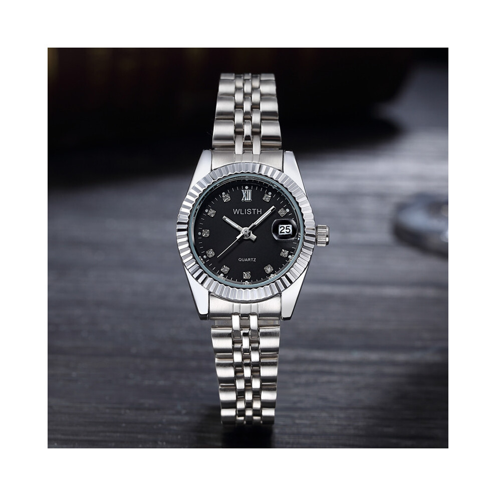 (femmes argent noir) Reloj Hombre 2017 Hommes Montre-bracelet Hommes Montres Top Marque Luxe Femmes
