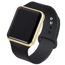 (Schwarzgold) Damenuhr 2023 Sport-Digitaluhr für Damen und Herren, quadratisch, LED, elektronisch, lässig,