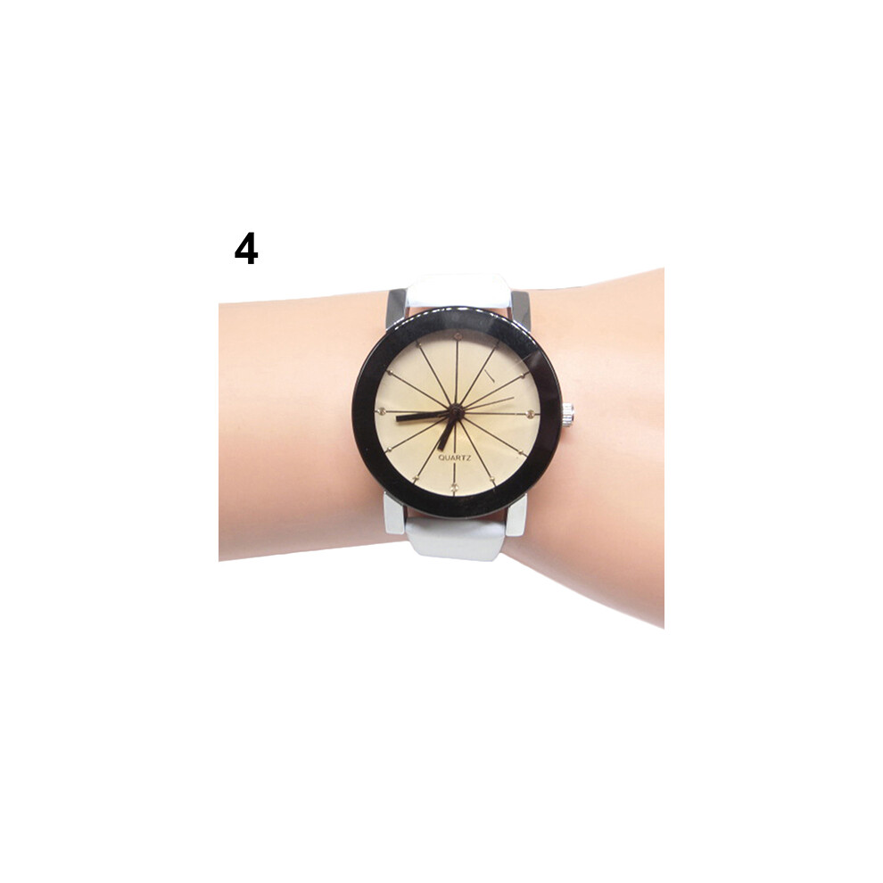 (Femmes Blanc) Hommes Femmes Alliage Simili Cuir Montres Quartz Sport Robe Montre-Bracelet couple montre