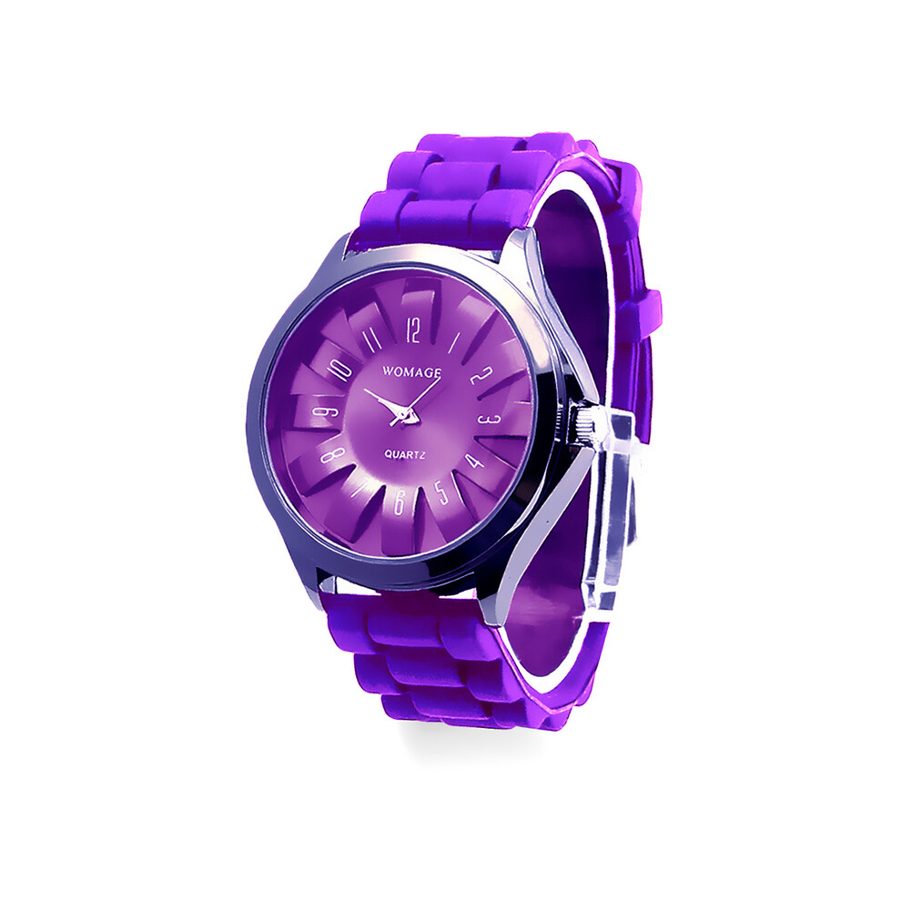 (Violet E) Montres de sport à cadran carré en silicone pour hommes et femmes, couleur vive, bracelet