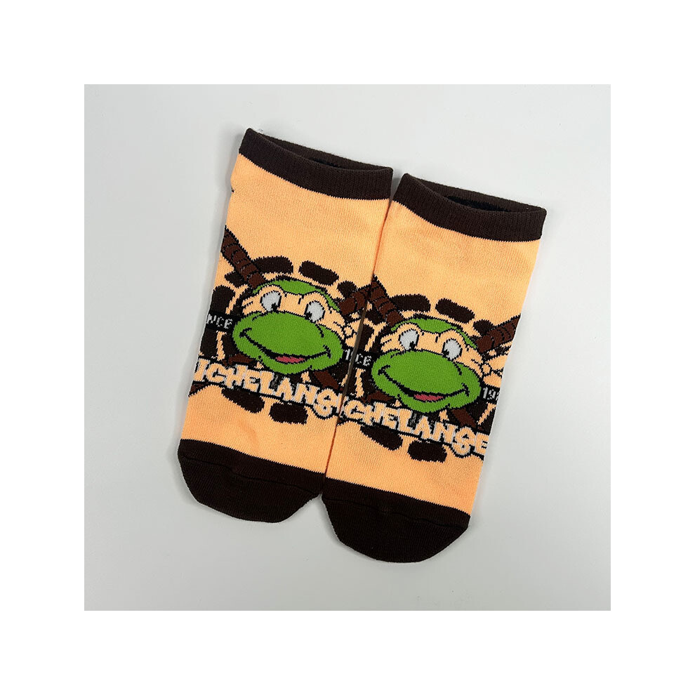 (Jaune TMNT)Chaussettes Tortues Ninja Teenage Mutant Ninja Socks Chaussettes invisibles TMNT Anime Surround