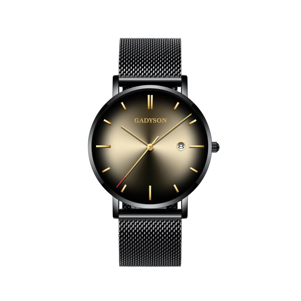 Montre à quartz en cristal pour femme (noir et gris), bracelet en acier inoxydable, montre-bracelet