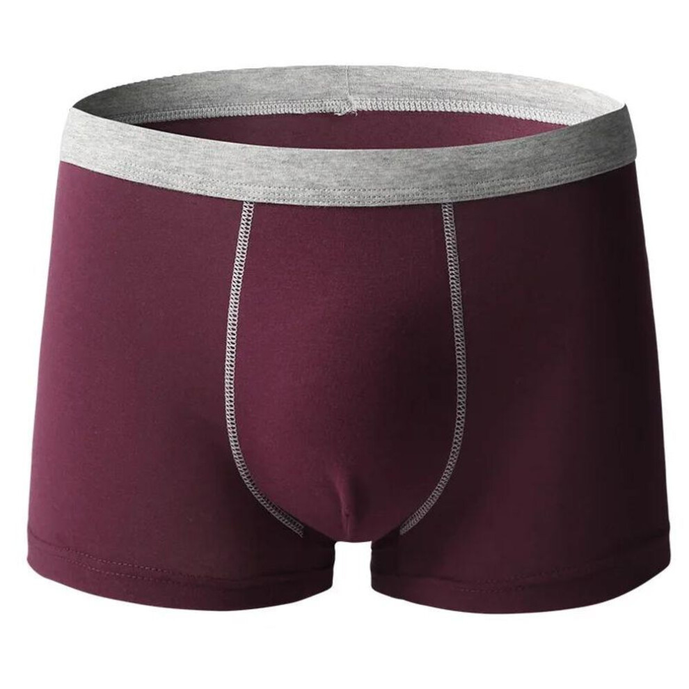 (wine red, 2XL) Plus Undies Large Size Men Underwear Fat Male Panties Bigger Cotton Boy Boxer Shorts Comfortable Underpants L XL 2XL 3XL 4XL 5XL