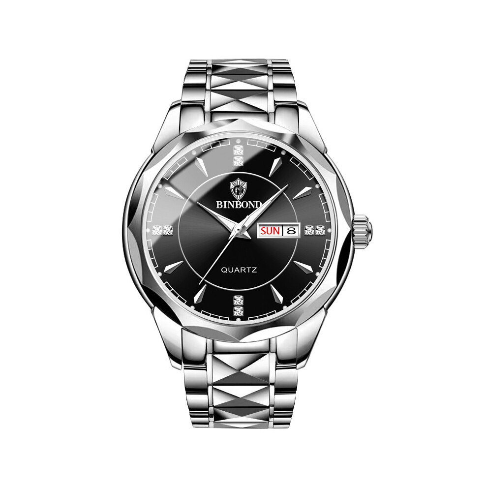 Montre de luxe pour couple, en acier inoxydable, étanche à 30 m, pour homme et femme, style sport